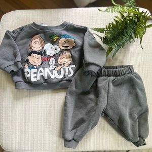 Zara Snoopy Peanuts Matching Set Size 3-6M.